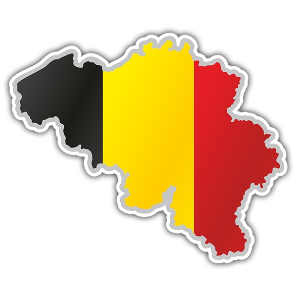 Car & Motorbike Stickers: Flag map Belgium