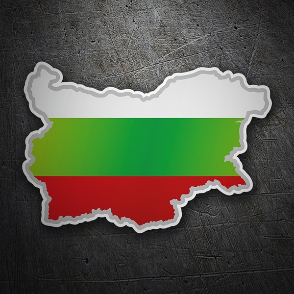 Car & Motorbike Stickers: Flag map Bulgaria