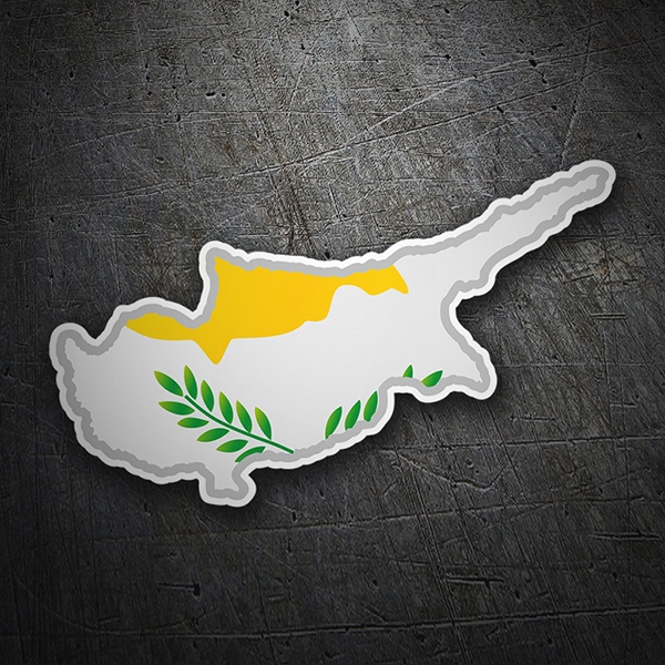 Car & Motorbike Stickers: Flag map Cyprus