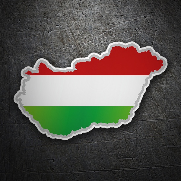 Car & Motorbike Stickers: Flag map Hungary