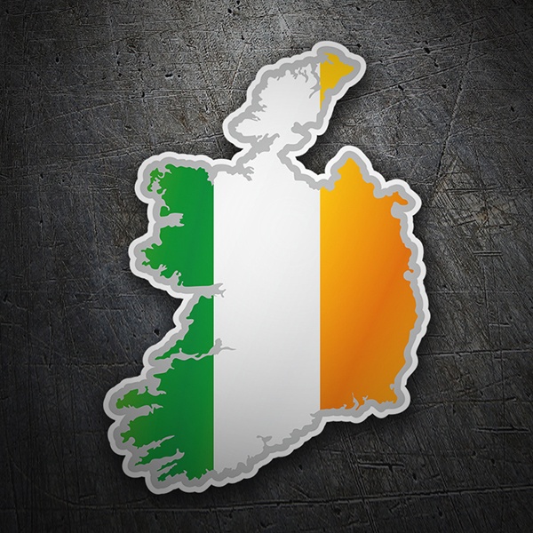 Car & Motorbike Stickers: Flag map Ireland
