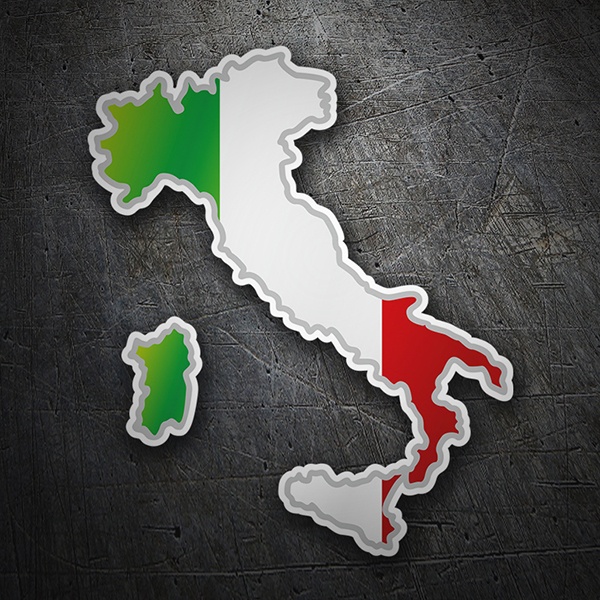 Car & Motorbike Stickers: Flag map Italy