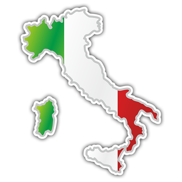 Car & Motorbike Stickers: Flag map Italy