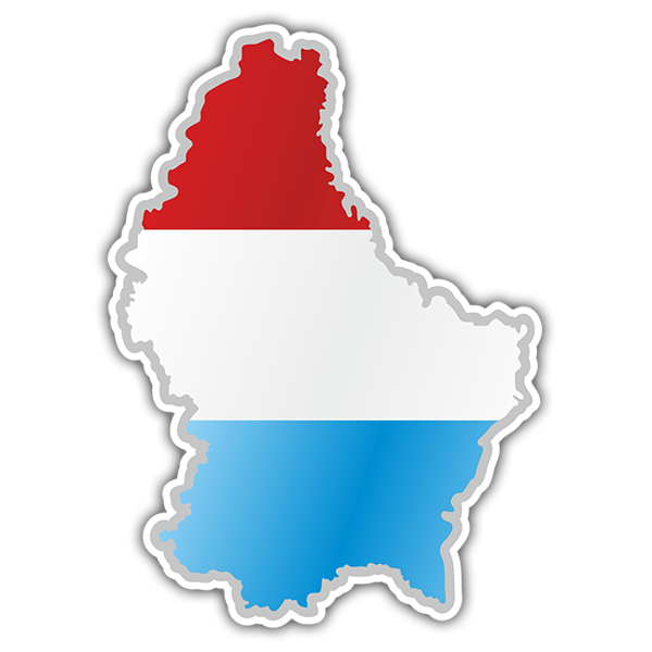 Car & Motorbike Stickers: Flag map Luxembourg