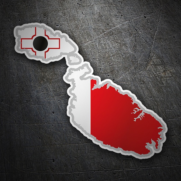 Car & Motorbike Stickers: Flag map Malta