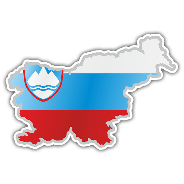 Car & Motorbike Stickers: Flag map Slovenia