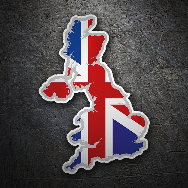 Car & Motorbike Stickers: Flag map United Kingdom Union Jack
