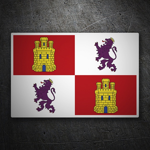 Car & Motorbike Stickers: Flag Castile and lion