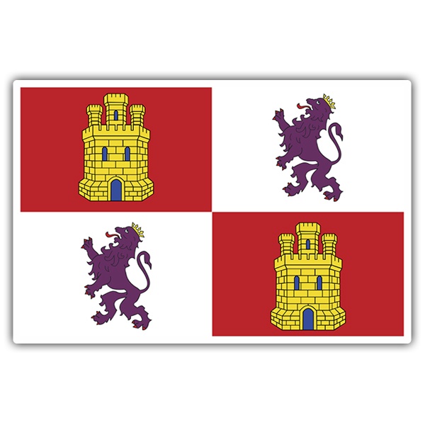 Car & Motorbike Stickers: Flag Castile and lion