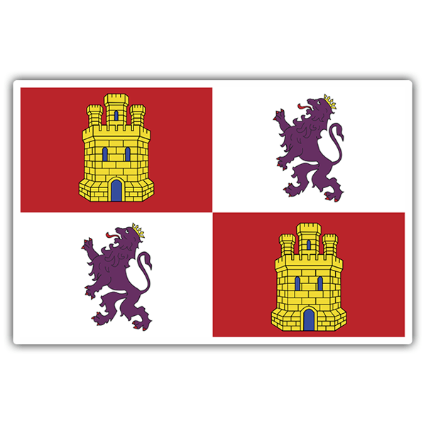 Car & Motorbike Stickers: Flag Castile and lion