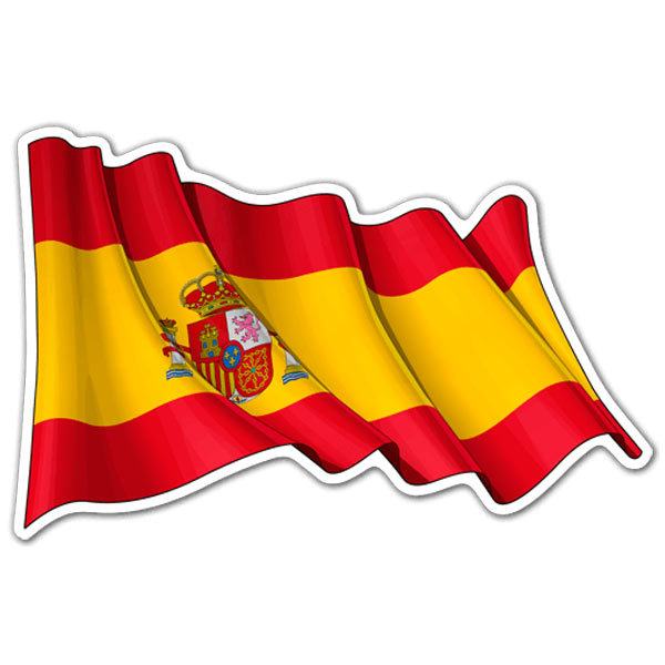 Car & Motorbike Stickers: Spain flag waving