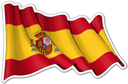 Car & Motorbike Stickers: Spain flag waving