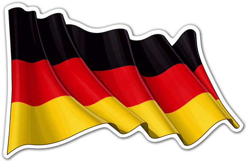 Car & Motorbike Stickers: German flag waving
