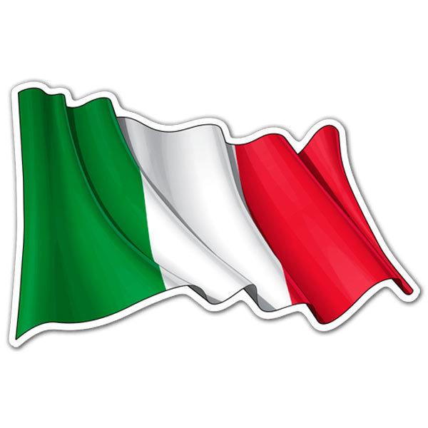 Car & Motorbike Stickers: Italy Flag waving