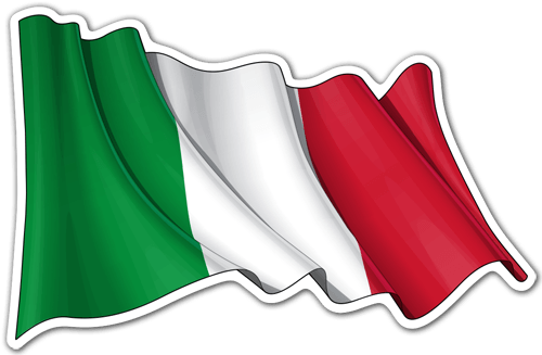 Car & Motorbike Stickers: Italy Flag waving