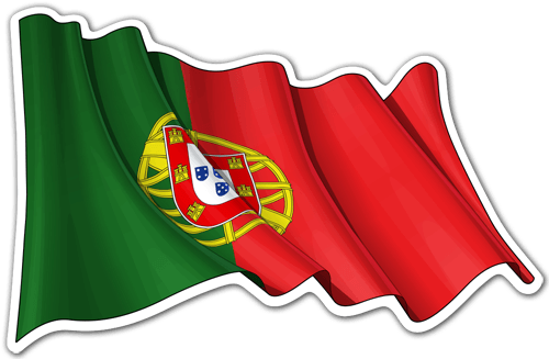 Car & Motorbike Stickers: Flag of Portugal waving