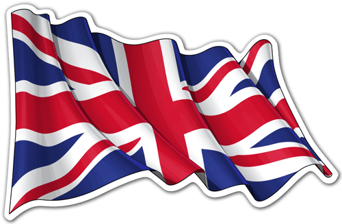 Car & Motorbike Stickers: United Kingdom flag waving