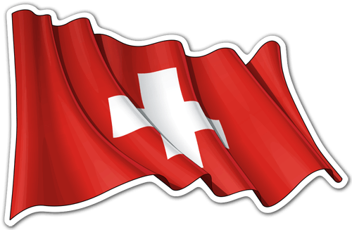 Car & Motorbike Stickers: Flag of Switzerland waving