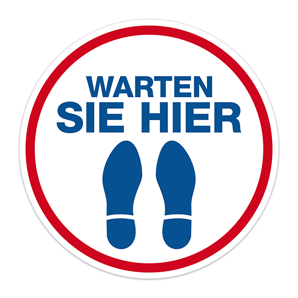 Car & Motorbike Stickers: Covid19 protection please wait here in German