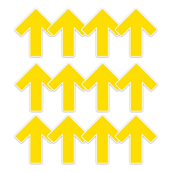 Car & Motorbike Stickers: Set For Floor 12X Yellow Arrows