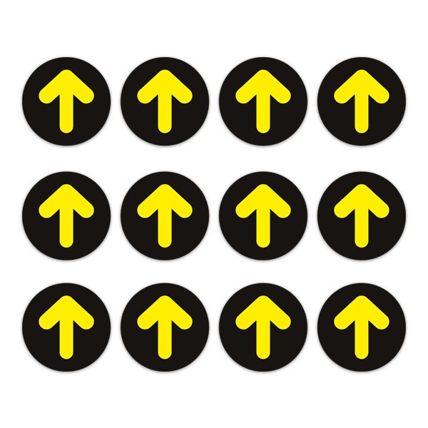 Car & Motorbike Stickers: Set For Floor 12X Yellow and Black Arrows