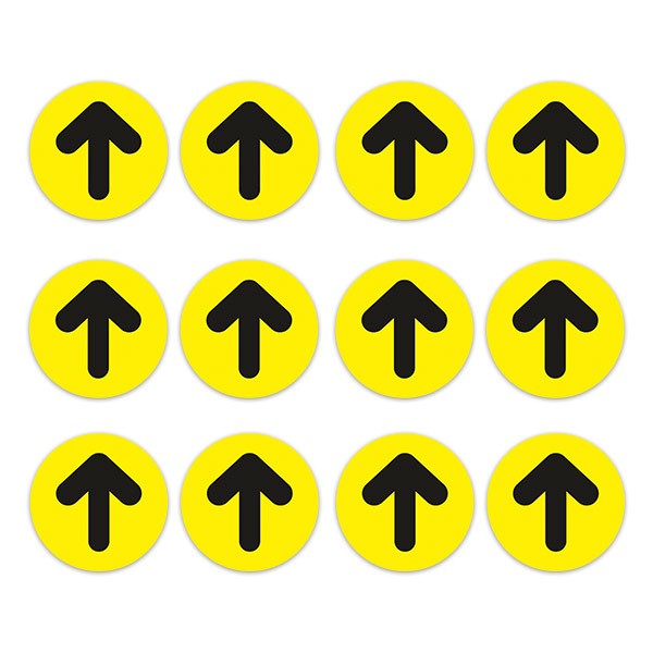 Car & Motorbike Stickers: Set For Floor 12X Black and Yellow Arrows