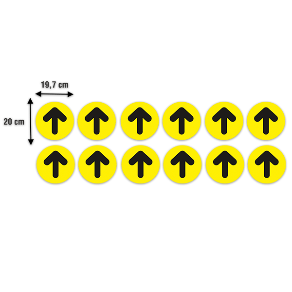 Car & Motorbike Stickers: Set For Floor 12X Black and Yellow Arrows