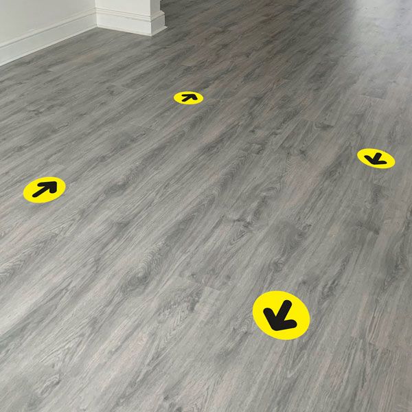 Car & Motorbike Stickers: Set For Floor 12X Black and Yellow Arrows