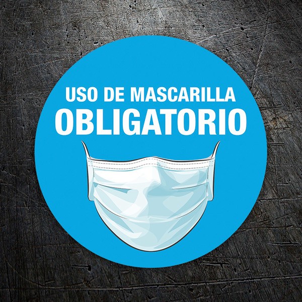 Car & Motorbike Stickers:  Covid19 use of mask obligatory in Spanish