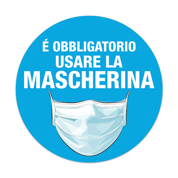 Car & Motorbike Stickers: Covid19 use of mask obligatory in Italian