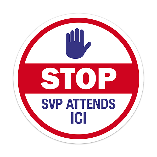 Car & Motorbike Stickers: Covid19 protection please wait here in French