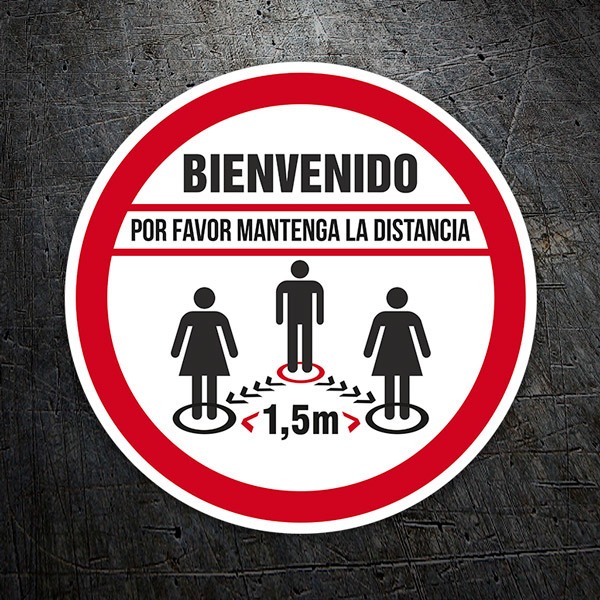 Car & Motorbike Stickers: Covid19 protection welcome in Spanish