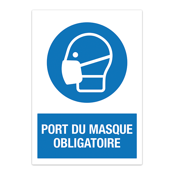 Car & Motorbike Stickers: Covid19 protection Mandatory mask in French