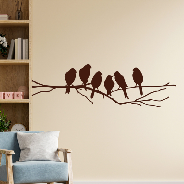 Wall Stickers: 6 Birds on a branch