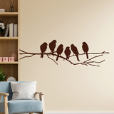 Wall Stickers: 6 Birds on a branch 2