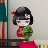 Stickers for Kids: Kokeshi doll with umbrella 4