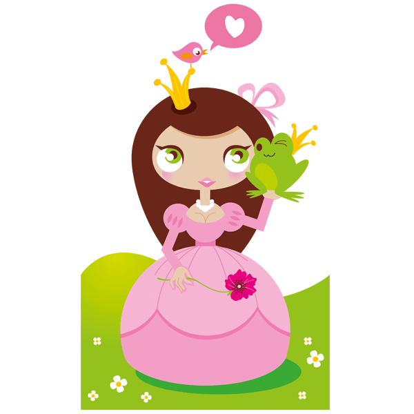 Stickers for Kids: The kiss of the princess and the toad