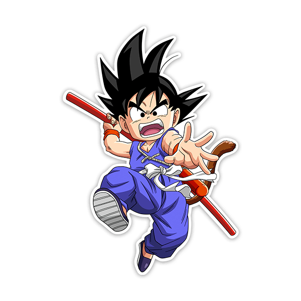 Stickers for Kids: Dragon Ball Son Goku with the Magic Staff
