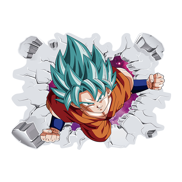 Stickers for Kids: Dragon Ball Goku Saiyan Blue