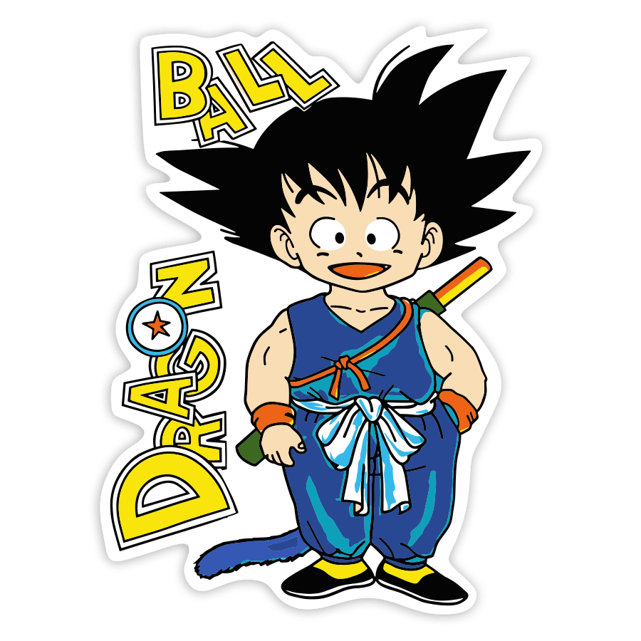 Car & Motorbike Stickers: Kid Goku with Power Pole