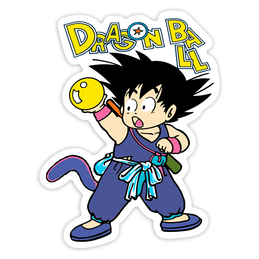 Car & Motorbike Stickers: Kid Goku with Dragon Ball