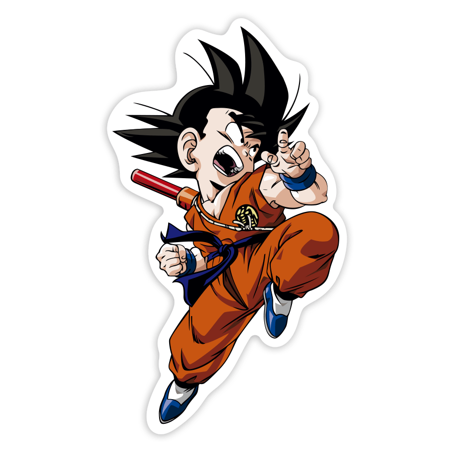 Car & Motorbike Stickers: Kid Goku Aerial Attack