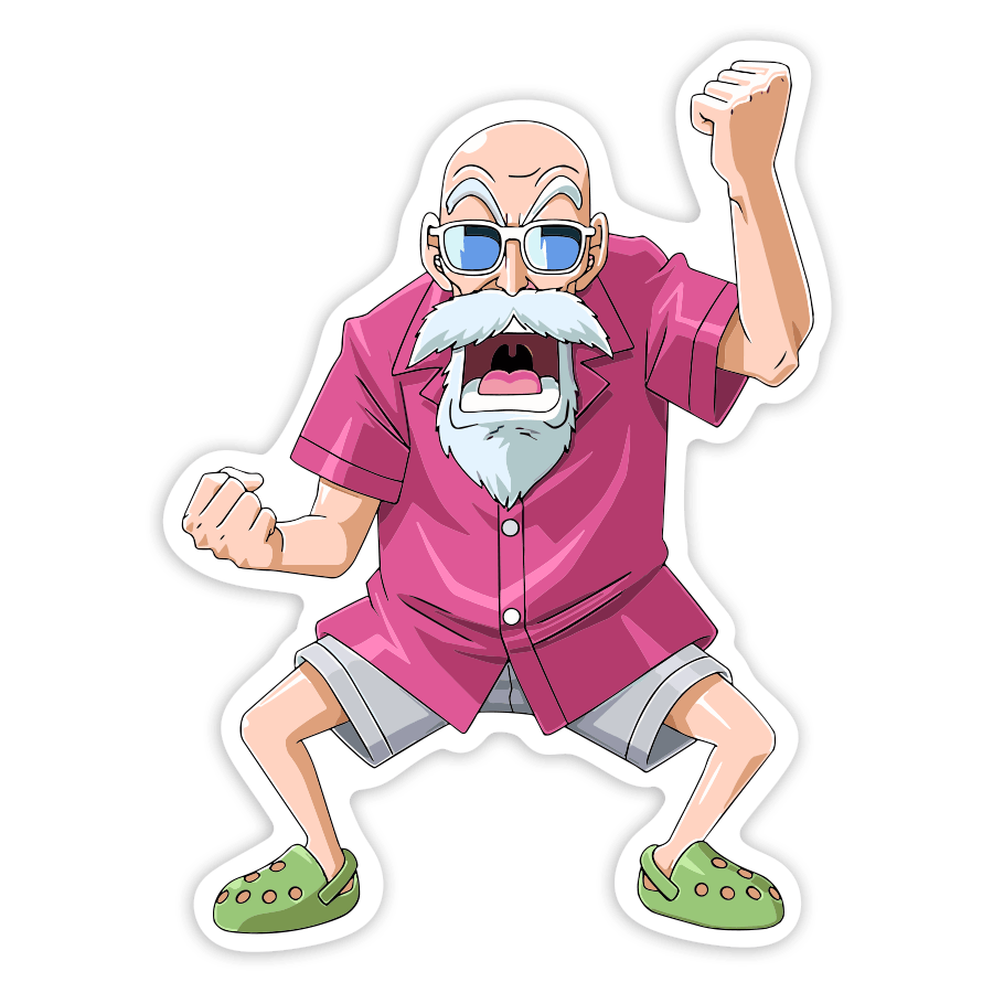 Car & Motorbike Stickers: Master Roshi Pink Shirt