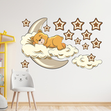 Stickers for Kids: Bear in the clouds and moon neutral 3