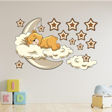 Stickers for Kids: Bear in the clouds and moon neutral 4