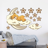 Stickers for Kids: Bear in the clouds and moon neutral 5