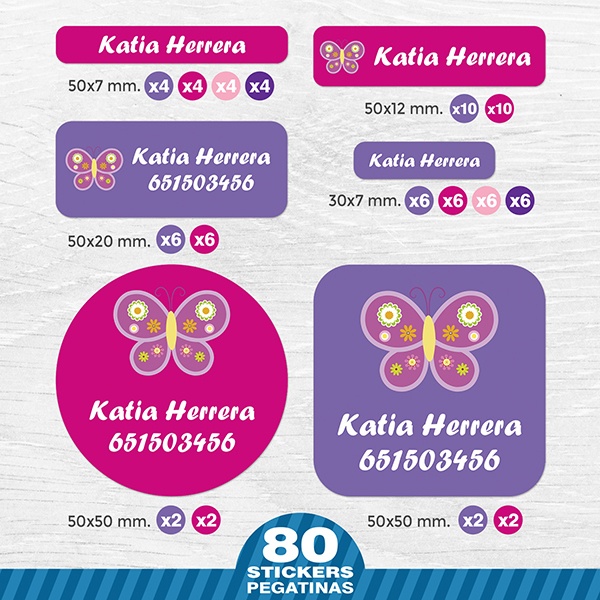 Car & Motorbike Stickers: Kit Labels Butterfly
