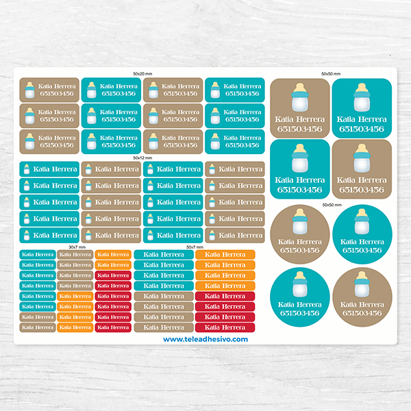 Car & Motorbike Stickers: Kit Labels Feeding bottle