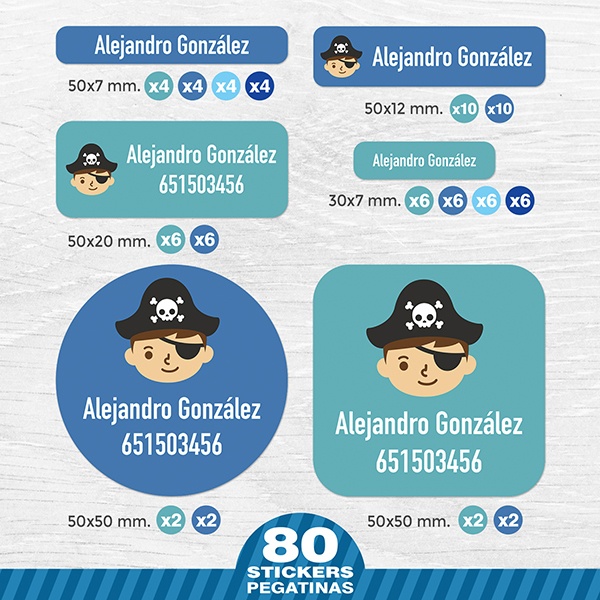 Car & Motorbike Stickers: Kit Labels Pirate Captain