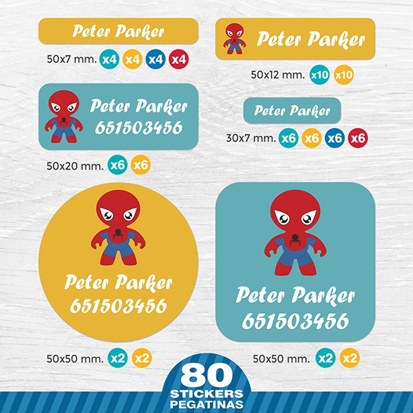 Car & Motorbike Stickers: Kit Labels Spiderman